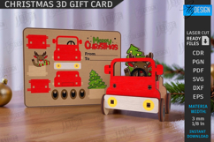 Christmas 3D Gift Cards Laser Cut Bundle|Xmas Pop Up Cards Product Image 12