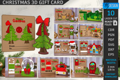Christmas 3D Gift Cards Laser Cut Bundle|Xmas Pop Up Cards Product Image 1