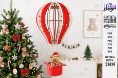 3D Christmas Hot Air Balloon Hanging Ornament Laser Cut |CNC Product Image 1