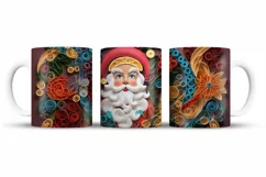 Christmas Mug Wrap Sublimation Designs, 3d Mug, Christmas Png
