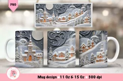 Christmas Mug Wrap Sublimation Designs, 3d Mug, Christmas Png