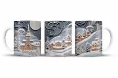 Christmas Mug Wrap Sublimation Designs, 3d Mug, Christmas Png
