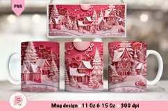 Christmas Mug Wrap Sublimation Designs, 3d Mug, Christmas Png
