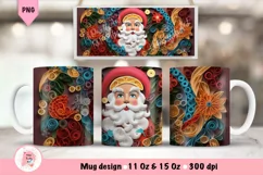 Christmas Mug Wrap Sublimation Designs, 3d Mug, Christmas Png
