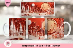 Christmas Mug Wrap Sublimation Designs, 3d Mug, Christmas Png