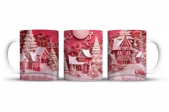 Christmas Mug Wrap Sublimation Designs, 3d Mug, Christmas Png