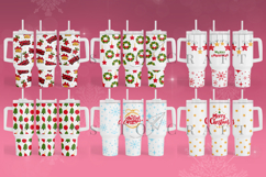 christmas 40oz quencher tumbler sublimation wrap uv dtf wrap SVG high resolution transparent background