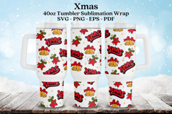 christmas 40oz quencher tumbler sublimation wrap uv dtf wrap SVG high resolution transparent background
