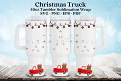 Christmas themed 40oz tumbler wrap design featuring holiday and winter style artwork available as digital files ready to download for crafting and decor projects