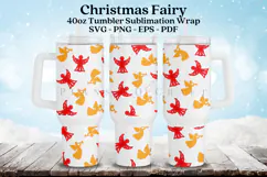 Christmas themed 40oz tumbler wrap design featuring holiday and winter style artwork available as digital files ready to download for crafting and decor projects