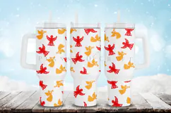 Christmas themed 40oz tumbler wrap design featuring holiday and winter style artwork available as digital files ready to download for crafting and decor projects