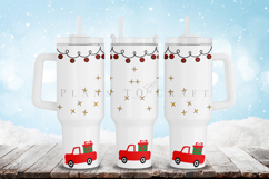 Christmas themed 40oz tumbler wrap design featuring holiday and winter style artwork available as digital files ready to download for crafting and decor projects