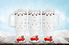 Christmas themed 40oz tumbler wrap design featuring holiday and winter style artwork available as digital files ready to download for crafting and decor projects