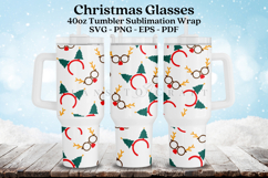 Christmas themed 40oz tumbler wrap design featuring holiday and winter style artwork available as digital files ready to download for crafting and decor projects
