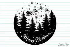 Merry christmas Svg, Deer Santa Svg, Winter Christmas Svg. Product Image 11