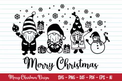 Merry Christmas Svg, Christmas Gnome Svg, Gnome Svg. Product Image 1