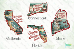 Christmas 50 US States Clipart Product Image 1