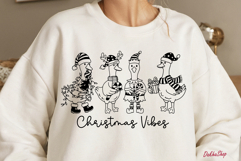 Christmas Goose SVG Merry Christmas Goose Cartoon Line Art Product Image 6