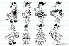 Christmas Goose SVG Merry Christmas Goose Cartoon Line Art Product Image 2