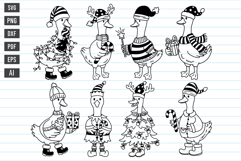 Christmas Goose SVG Merry Christmas Goose Cartoon Line Art Product Image 1