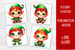 Merry Christmas Sublimation Coaster Design Product Image 1