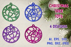 Christmas tree ornament svg, Christmas rounds bundle laser Product Image 1