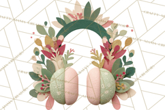 Christmas Accessories PNG, Cut-Paper Collage Winter Clipart Product Image 4