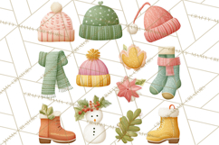 Christmas Accessories PNG, Cut-Paper Collage Winter Clipart Product Image 3