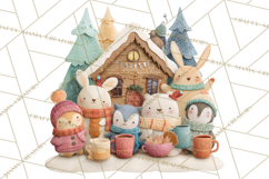 Christmas Accessories PNG, Cut-Paper Collage Winter Clipart Product Image 3