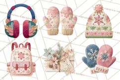 Christmas Accessories PNG, Cut-Paper Collage Winter Clipart Product Image 7