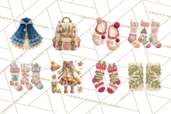 Christmas Accessories PNG, Cut-Paper Collage Winter Clipart Product Image 4