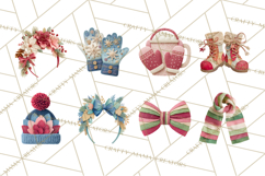 Christmas Accessories PNG, Cut-Paper Collage Winter Clipart Product Image 3
