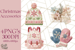Christmas Accessories PNG, Cut-Paper Collage Winter Clipart Product Image 1