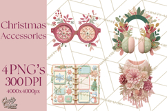 Christmas Accessories PNG, Cut-Paper Collage Winter Clipart Product Image 1