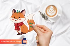 Christmas Adorable Fox Sticker, Christmas Animal Sticker Product Image 1