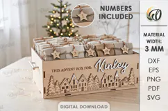 Personalized Advent Calendar Box Laser Cut. Christmas SVG Product Image 1