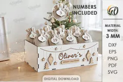 Personalized Advent Calendar Box Laser Cut. Christmas SVG Product Image 1