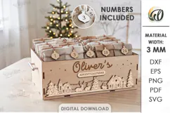 Personalized Advent Calendar Box Laser Cut. Christmas SVG Product Image 1