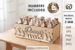Personalized Advent Calendar Box Laser Cut. Christmas SVG Product Image 1
