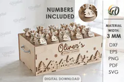 Personalized Advent Calendar Box Laser Cut. Christmas SVG Product Image 1