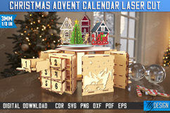 Christmas Advent Calendar Laser Cut | Holiday | Advent Box Product Image 2