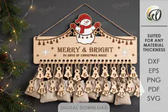 Christmas Advent Calendar Laser Cut. Wall Calendar SVG Product Image 1