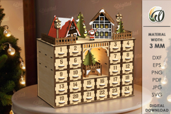 Christmas Advent Calendar Laser Cut. Christmas Countdown SVG Product Image 3