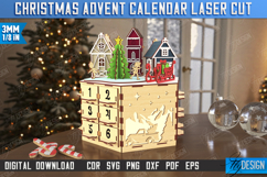 Christmas Advent Calendar Laser Cut | Holiday | Advent Box Product Image 1