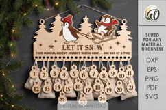 Christmas Advent Calendar Laser Cut. Wall Calendar SVG Product Image 1