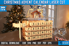 Christmas Advent Calendar Laser Cut | Holiday | Advent Box Product Image 2