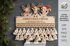 Christmas Advent Calendar Laser Cut. Wall Calendar SVG Product Image 1
