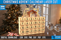Christmas Advent Calendar Laser Cut | Holiday | Advent Box Product Image 1