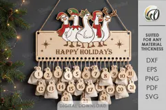 Christmas Advent Calendar Laser Cut. Wall Calendar SVG Product Image 1