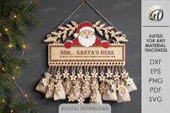 Christmas Advent Calendar Laser Cut. Wall Calendar SVG Product Image 1